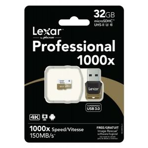 LEXAR 32GB microSDHC U3 CL.10 UHS-II 1000X