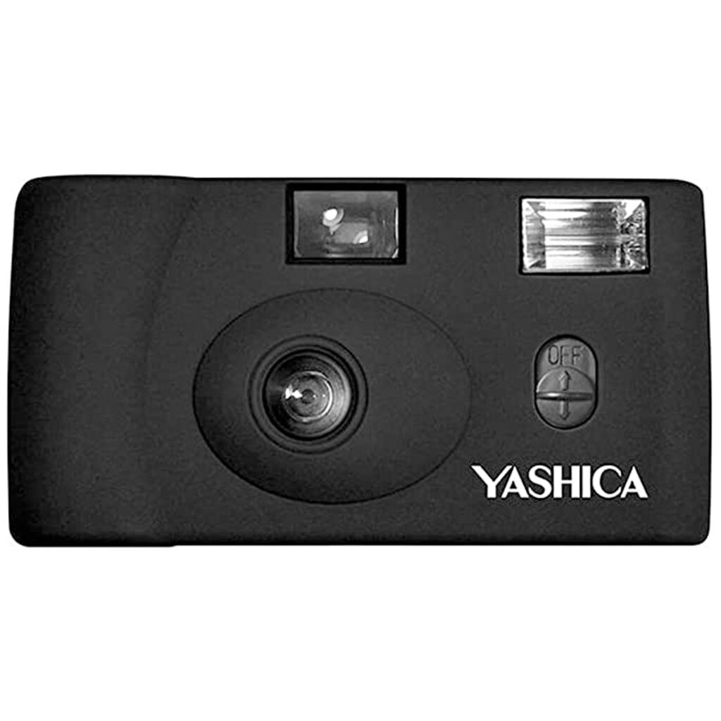 YASHICA MF-1 FOTOCAMERA A PELLICOLA NERA + PELLICOLA 400/24 POSE