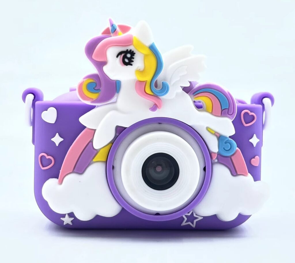 ASAKY KIDS PHOTO CAMERA DIGITAL BUBBLE MICRO SD 2"IPS HD SCREEN BLUE + COVER UNICORN