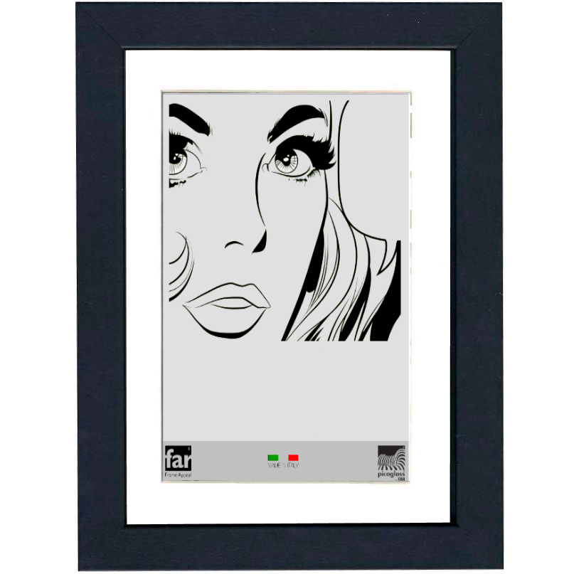 CORNICE + PASSEPARTOUT BOYD 18MM 40X60 NERO CRILEX