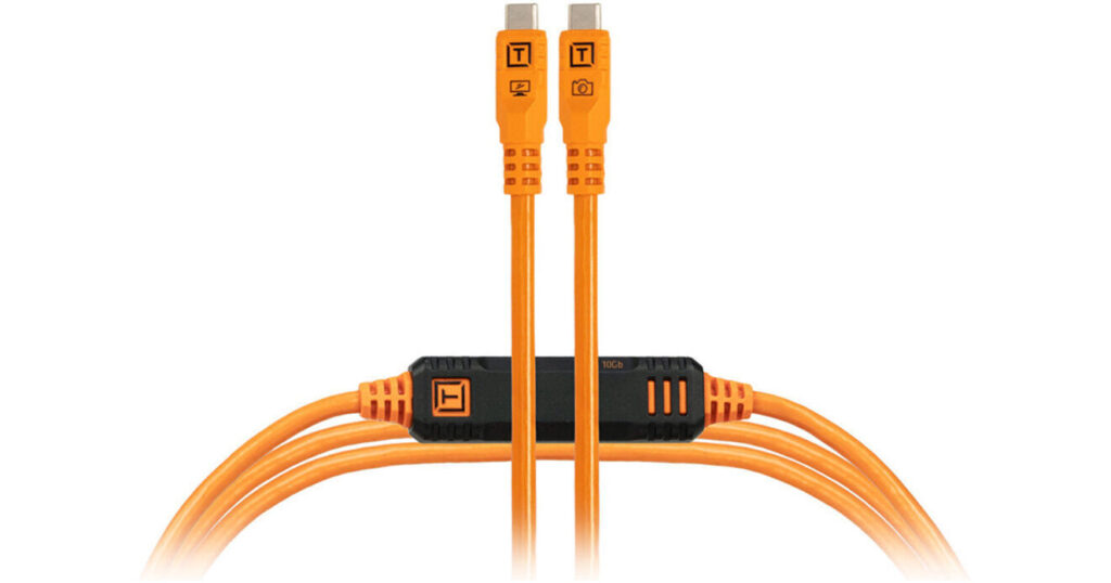 Tether Tools TetherPro Optima cavo 10G USB-C dritto 4.6m arancione ad alta visibilità