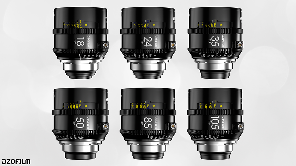 DZOFilm Vespid prime 2 Fullframe Cinema Lens 18/24/35/50/85/105 7 Kit B PL / EF Mount