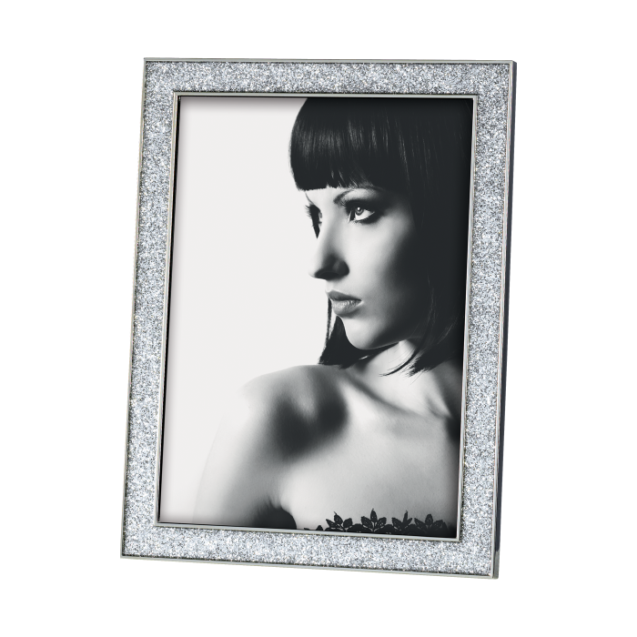 Mascagni Portafoto In Metallo Con Glitter Argento CROMO13X18 Cod.M406-A