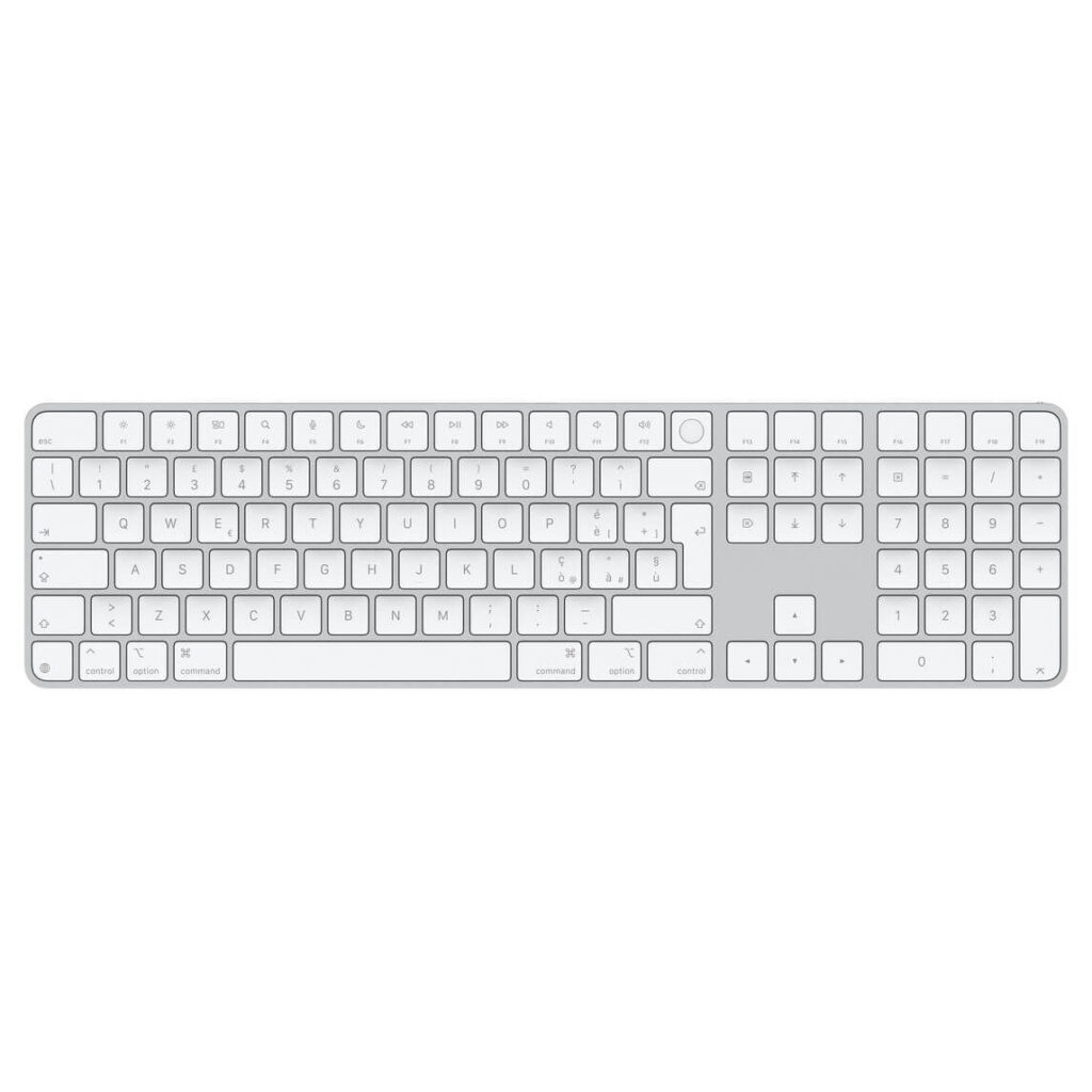 Apple Magic Keyboard con Touch ID e tastierino numerico per Mac con chip Apple, Italiano, bianchi