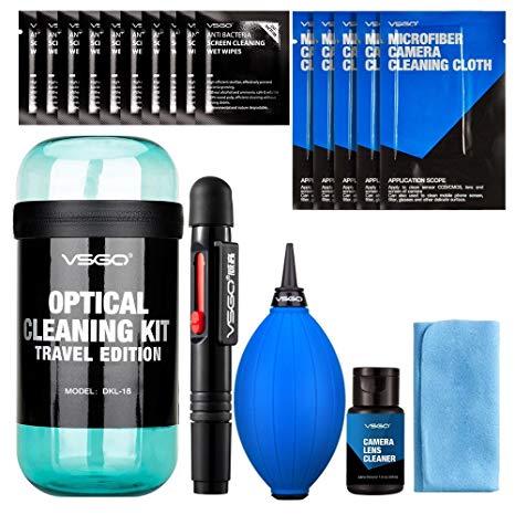 VSGO Kit pulizia lenti da viaggio blu