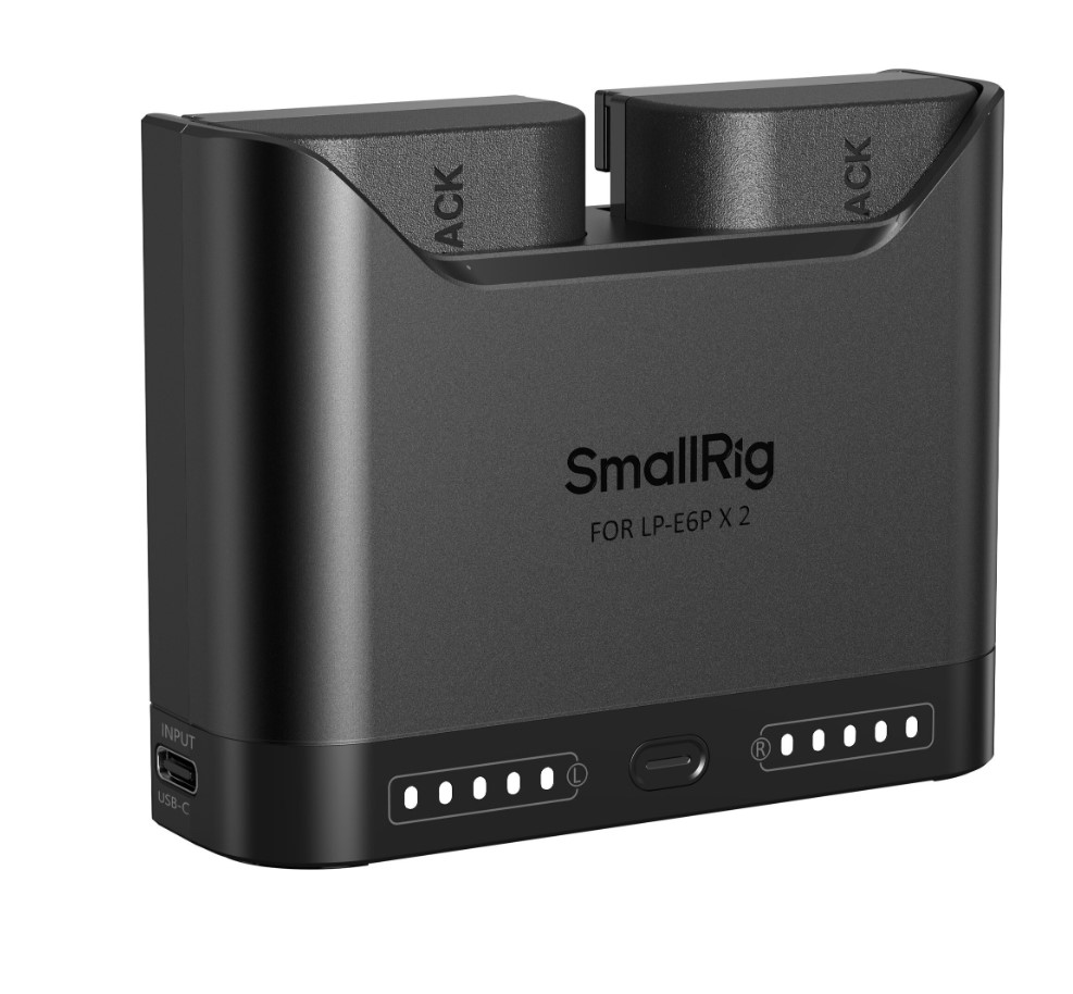 SmallRig Kit di ricarica DUAL per Canon LP-E6P con 2 Batterie Incluse 5485