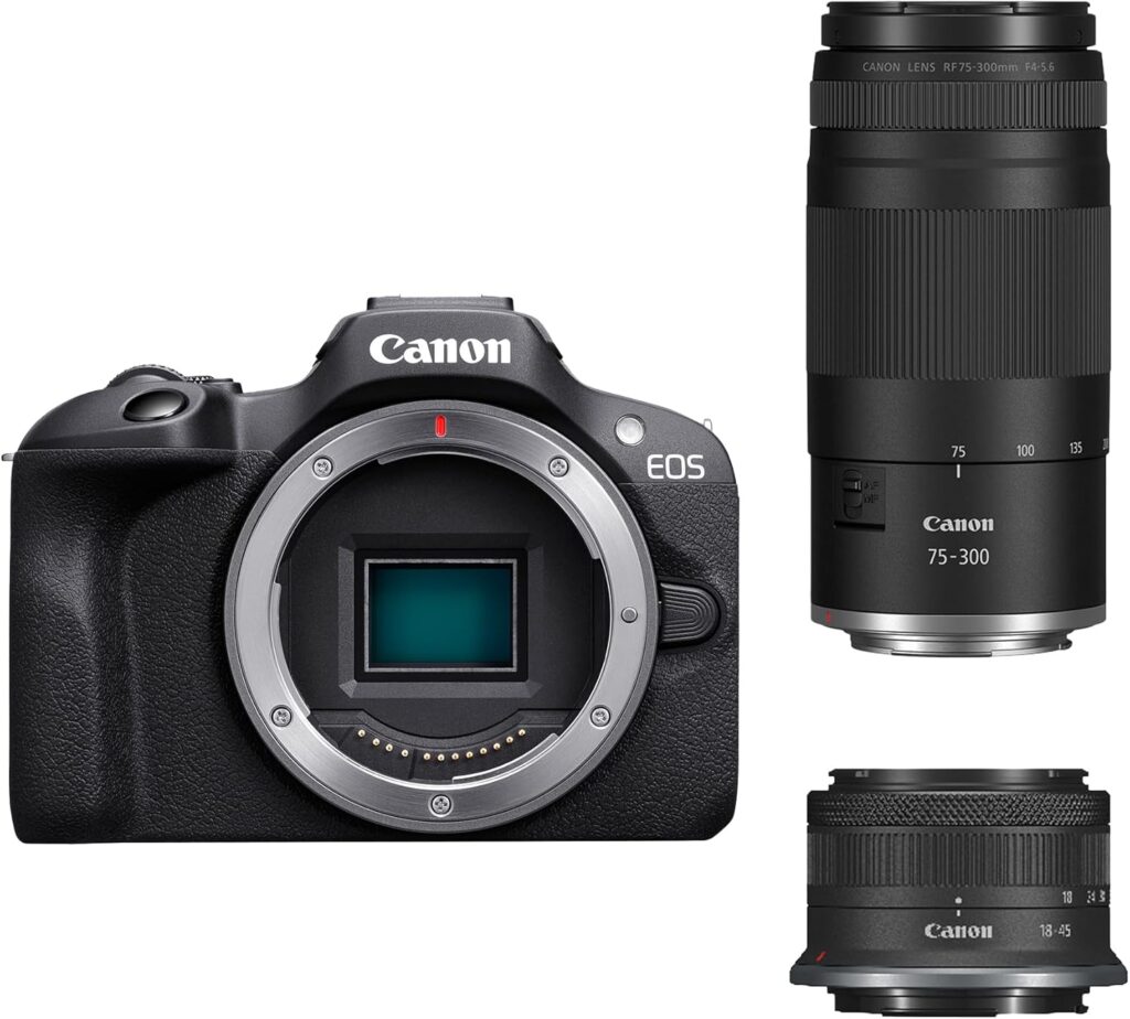 Canon EOS R100 + RF-S 18–45MM IS STM +  RF 75-300mm F4-5.6