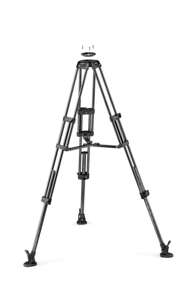 Manfrotto MVTTWINMC Treppiede Video Carbonio Twin Leg 100/75 mm con Middle Spreader