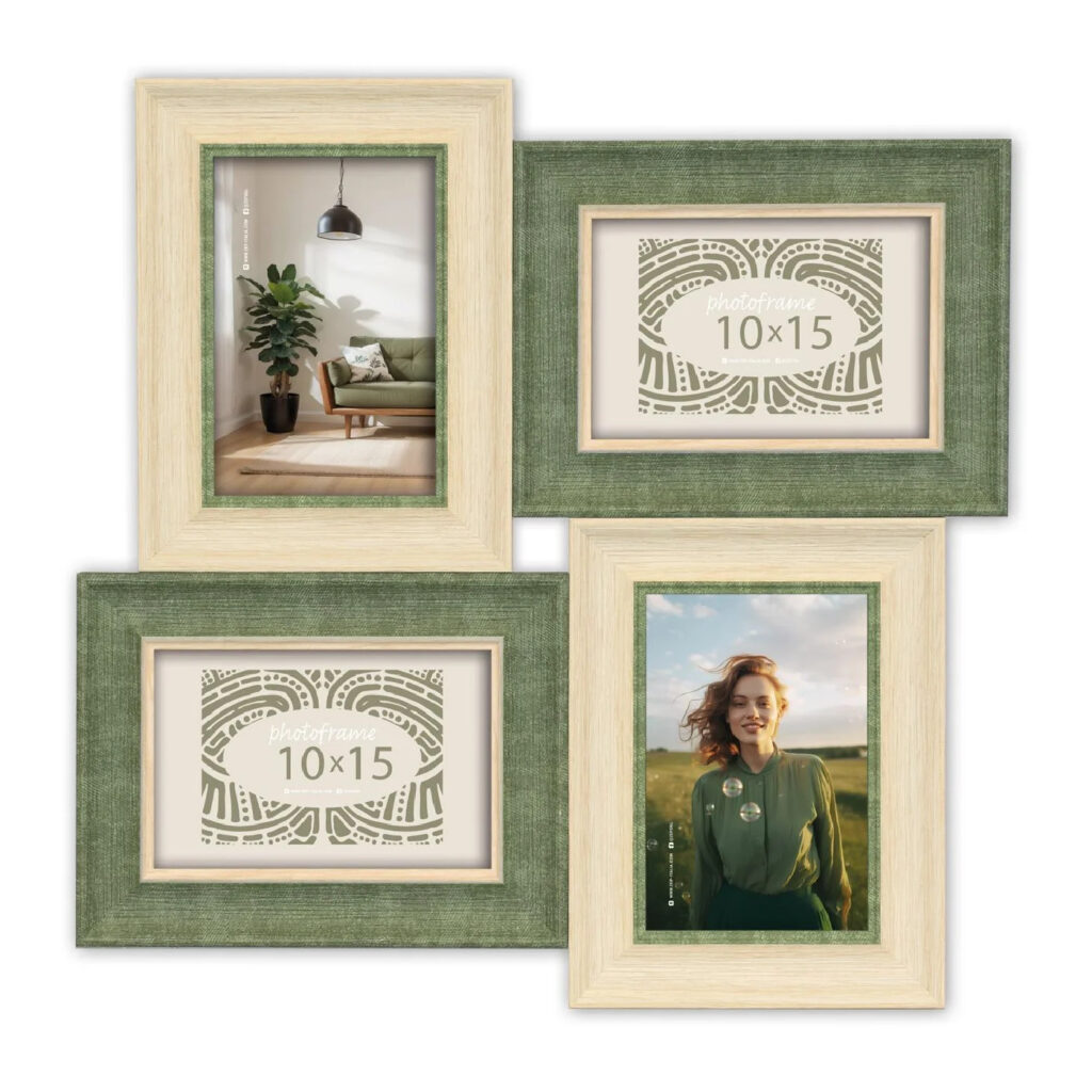 ZEP Altamura DA994 Cornice Multipla in Legno 4 Foto 10x15 cm 40x40